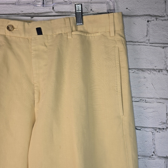 Incotex Mens Chino Pants Linen Blend Buttery Yellow Luxurious Feel Size 32 - Picture 3 of 10
